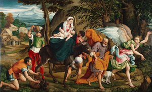 De vlucht naar Egypte door Jacopo (1510 92) Bassano