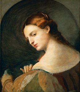 Portret van een jonge vrouw in profiel door Jacopo (c.1480 1528) Palma