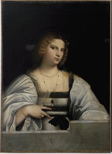 Portret van een dame, Allegorie van Maagdelijkheid door Jacopo (c.1480 1528) Palma