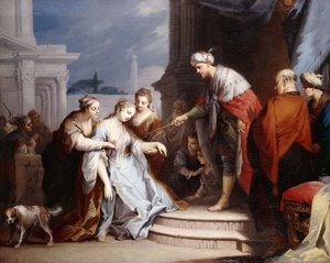 Esther voor Ahasuerus door Jacopo Amigoni