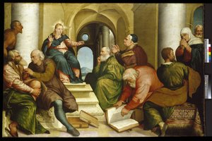 Christus onder de dokters, 16e eeuw door Jacopo Bassano