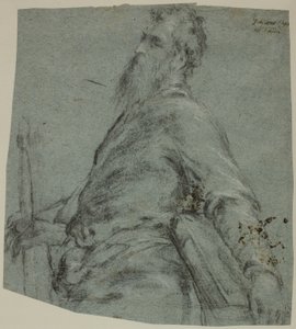 Figuurstudie van halve lengte voor Sint Paulus door Jacopo Bassano