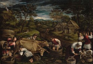 Oogst, (Mozes ontvangt de Tien Geboden), 1576 door Jacopo Bassano