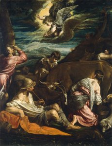 De aankondiging aan de herders door Jacopo Bassano