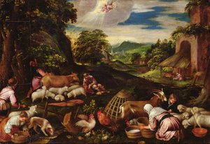De Aankondiging aan de Herders door Jacopo Bassano