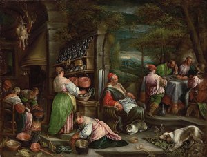 Het avondmaal in Emmaüs door Jacopo Bassano