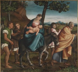 De Vlucht naar Egypte, 1534 door Jacopo Bassano il vecchio
