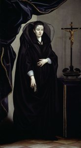 Portret van een adellijke vrouw in rouwkleding, ca. 1600 door Jacopo Chimenti Empoli