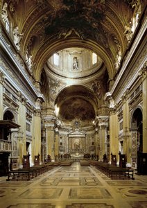 Interieur van de Chiesa del Gesu, gebouwd 1568-75 door Jacopo Vignola
