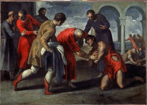 De terugkeer van de verloren zoon door Jacopo Il Giovane Palma