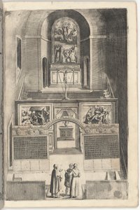 Interieur van de Kleine Kerk (Interno della chiesa minore) [plaat F] door Jacopo Ligozzi