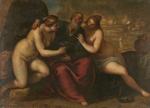 Lot en zijn dochters door Jacopo Palma (il Giovane)