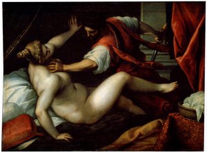 Tarquinius en Lucretia, 16e of vroege 17e eeuw door Jacopo Palma