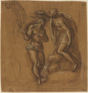 Schets voor een Doop van Christus door Jacopo Palma il Giovane