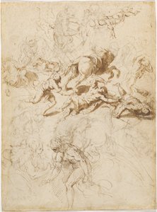 De bekering van Sint Paulus; Adam en Eva door Jacopo Palma il Giovane