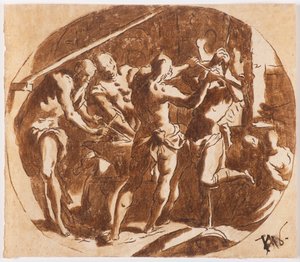 Hephaestus in de smidse door Jacopo Palma il Giovane the Younger