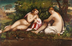 Twee nimfen in rust Jupiter en Callisto, ca. 1520
