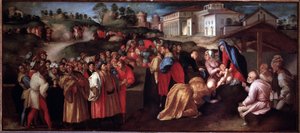 Aanbidding der Wijzen door Jacopo Pontormo