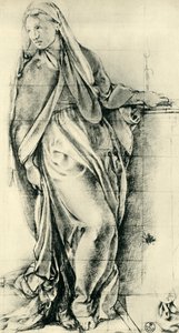 Schets van de Maagd Maria voor een Annunciatie