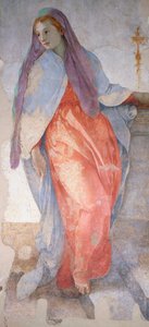 De Annunciatie door Giacomo Carucci bekend als Pontormo, detail, Capponi-kapel, Kerk van Santa Felicita, Florence door Jacopo Pontormo