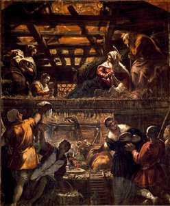 Schilderijen voor de grote zaal van de Scuola di San Rocco: Aanbidding van de herders door Jacopo Robusti Tintoretto