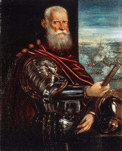 Doge Sebastiano Venier, admiraal winnaar in Lepanto door Jacopo Robusti Tintoretto