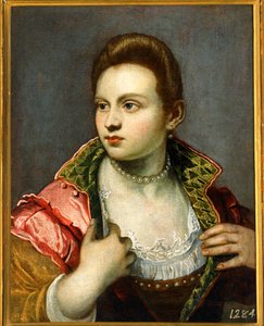 Vrouwenportret, verlengd ... door Jacopo Robusti Tintoretto