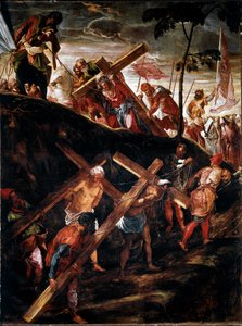 De Kruisweg. Schilderij door Jacopo Robusti, genaamd Tintoretto (1566-1567) door Jacopo Robusti Tintoretto