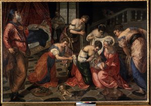 De geboorte van Johannes de Doper door Jacopo Robusti Tintoretto