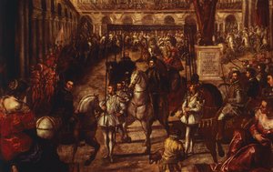 Philip II ontvangen door Francesco Gonzaga in Mantua door Jacopo Robusti Tintoretto