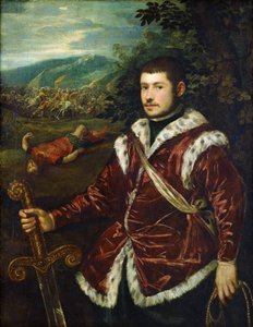Portret van een jonge man genaamd David na het doden van Goliath door Jacopo Robusti Tintoretto