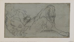 Liggende Mannelijke Figuur door Jacopo Robusti Tintoretto