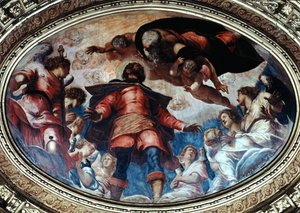 San Rocco in Glorie, 1564 door Jacopo Robusti Tintoretto