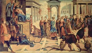 Salomo en de Koningin van Sheba door Jacopo Robusti Tintoretto