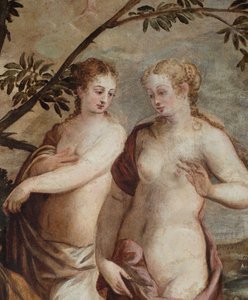 Het oordeel van Paris (detail) door Jacopo Robusti Tintoretto