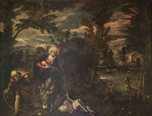 De vlucht naar Egypte door Jacopo Tintoretto