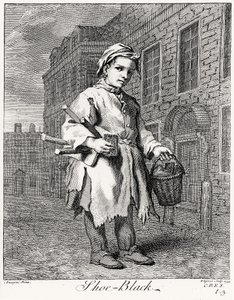 De Schoenpoetser, gegraveerd door Wagner, 1739