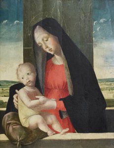 Madonna en Kind, c.1490-1500 door Jacopo da Valenza