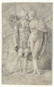 Mars in wapenrusting en naakte Venus met Cupido