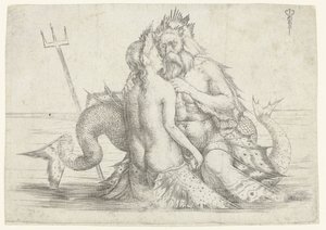 Triton en Nereïde in omhelzing