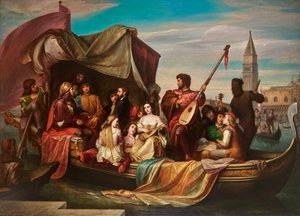 Giovanni Bellini en Albrecht Dürer worden gevierd door Venetiaanse kunstenaars door Jacopo de Andrea