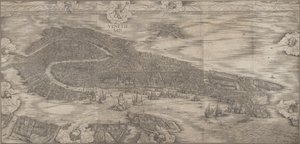 Uitzicht op Venetië door Jacopo de Barbari