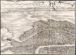 Uitzicht op Venetië [linkerbovenblok], 1500 door Jacopo de Barbari