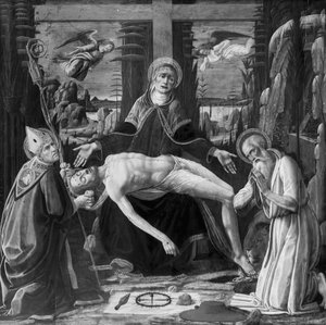Bewening van Christus door Jacopo del Sellaio