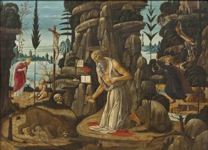 De boetvaardige Sint Hiëronymus door Jacopo del Sellaio