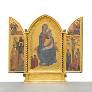 Madonna en Kind; Annunciatie; Kruisiging en Heiligen door Jacopo di Cione