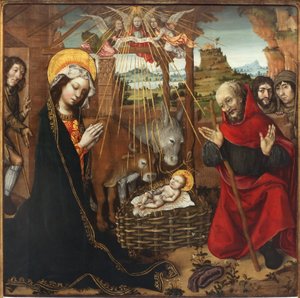 De Aanbidding van het Kind door Jacquelin de Montluçon