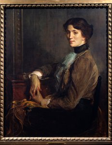 Portret van de schrijfster Florence Halevy (1877-1957), vrouw van schrijver Elie Halevy (1870-1937) door Jacques Emile Blanche