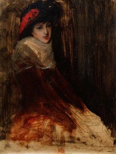 Studie van een jong meisje door Jacques Emile Blanche