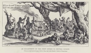 Een Kampement van de Eerste Zigeuners in Centraal-Europa door Jacques (after) Callot